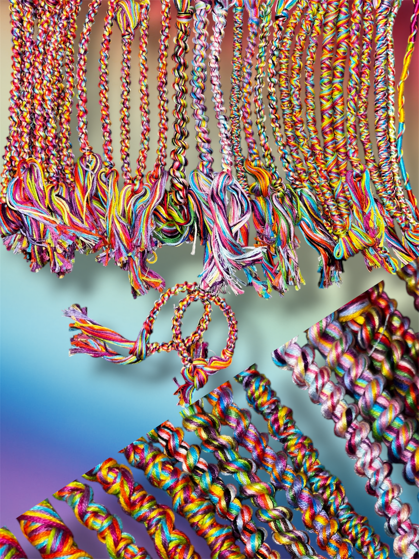 Rainbow thread bracelets