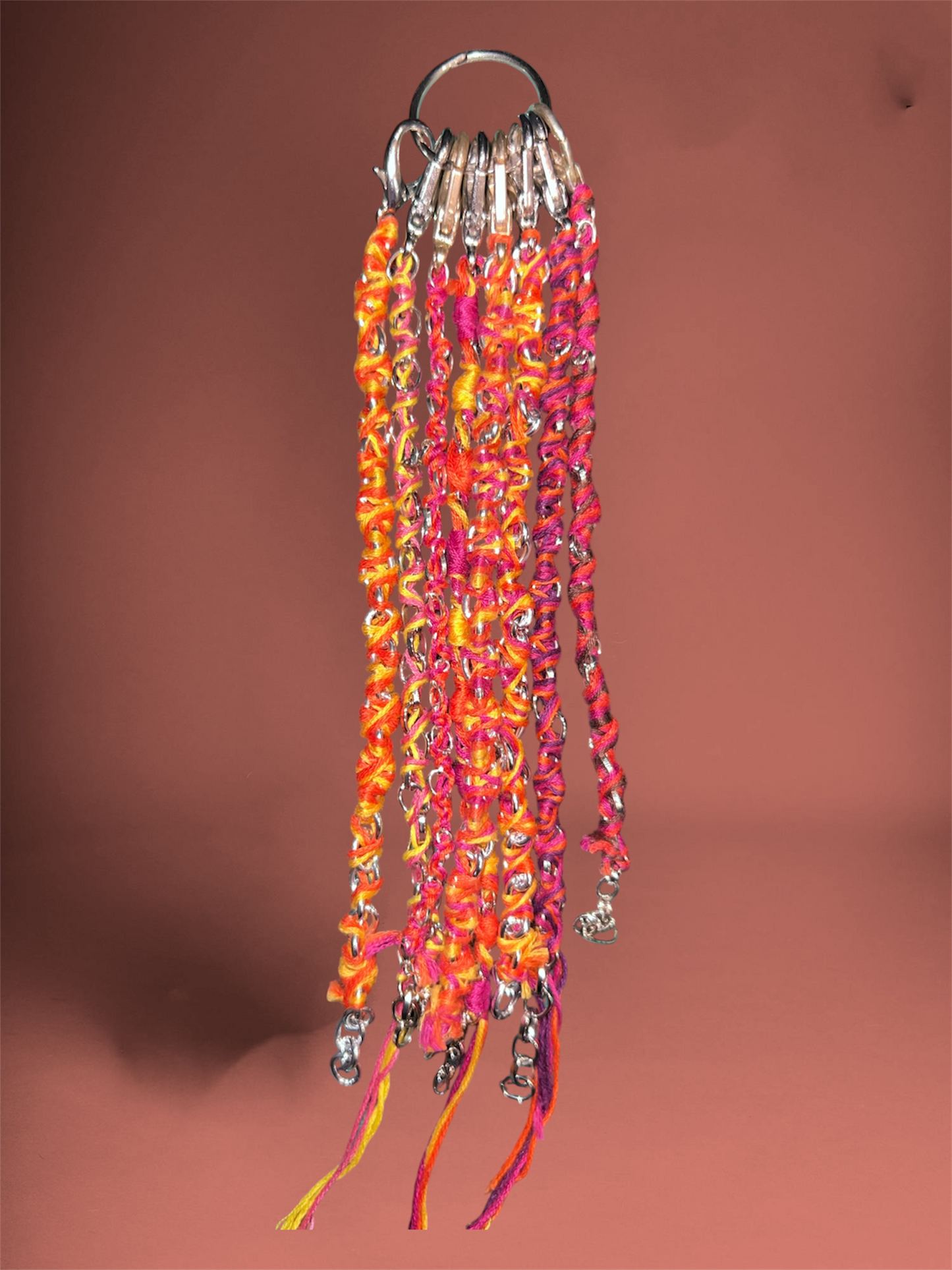 Orange Dominant Chain & Thread Bracelets