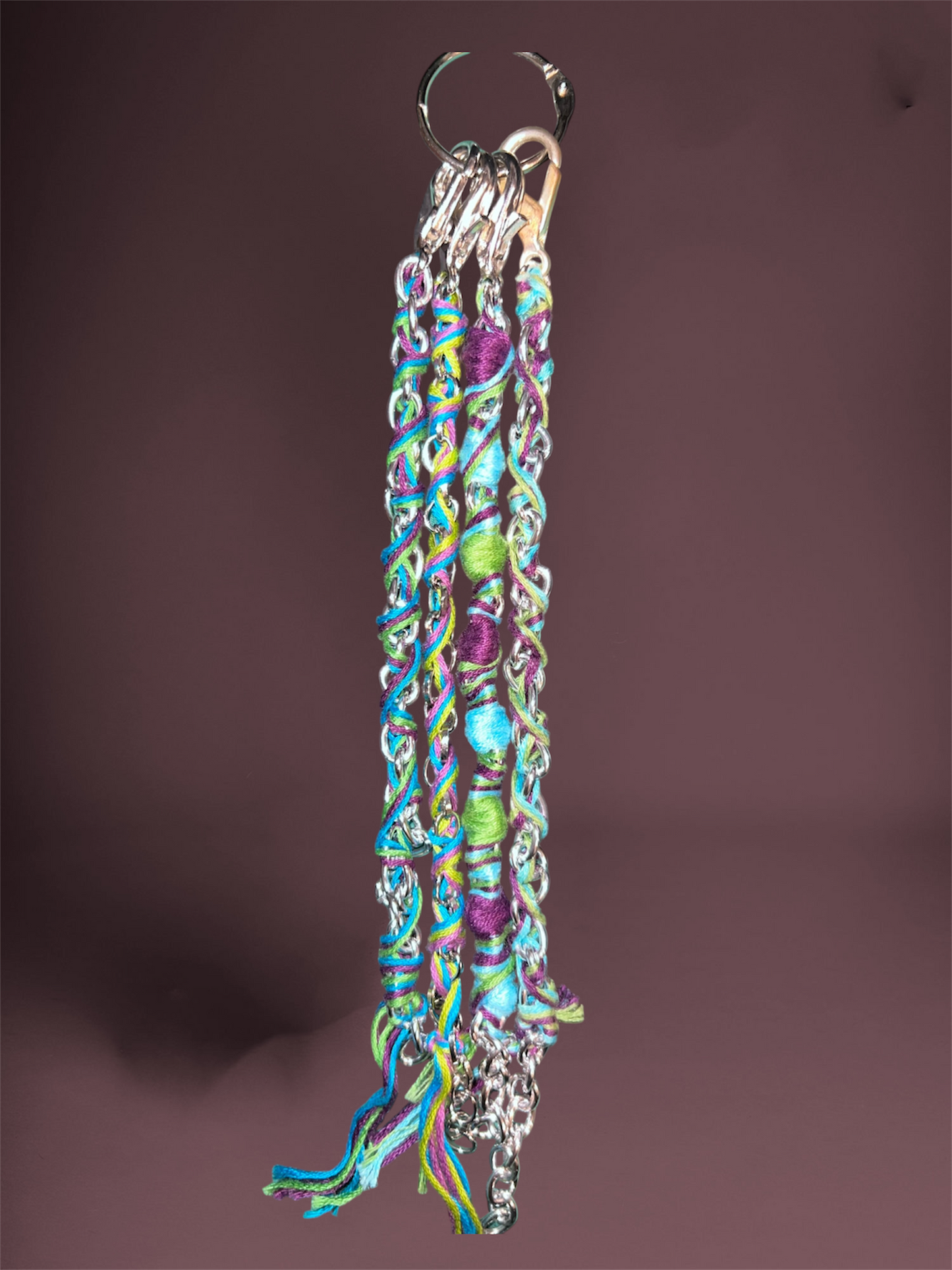 Blue Purple Green Chain & Thread Bracelets
