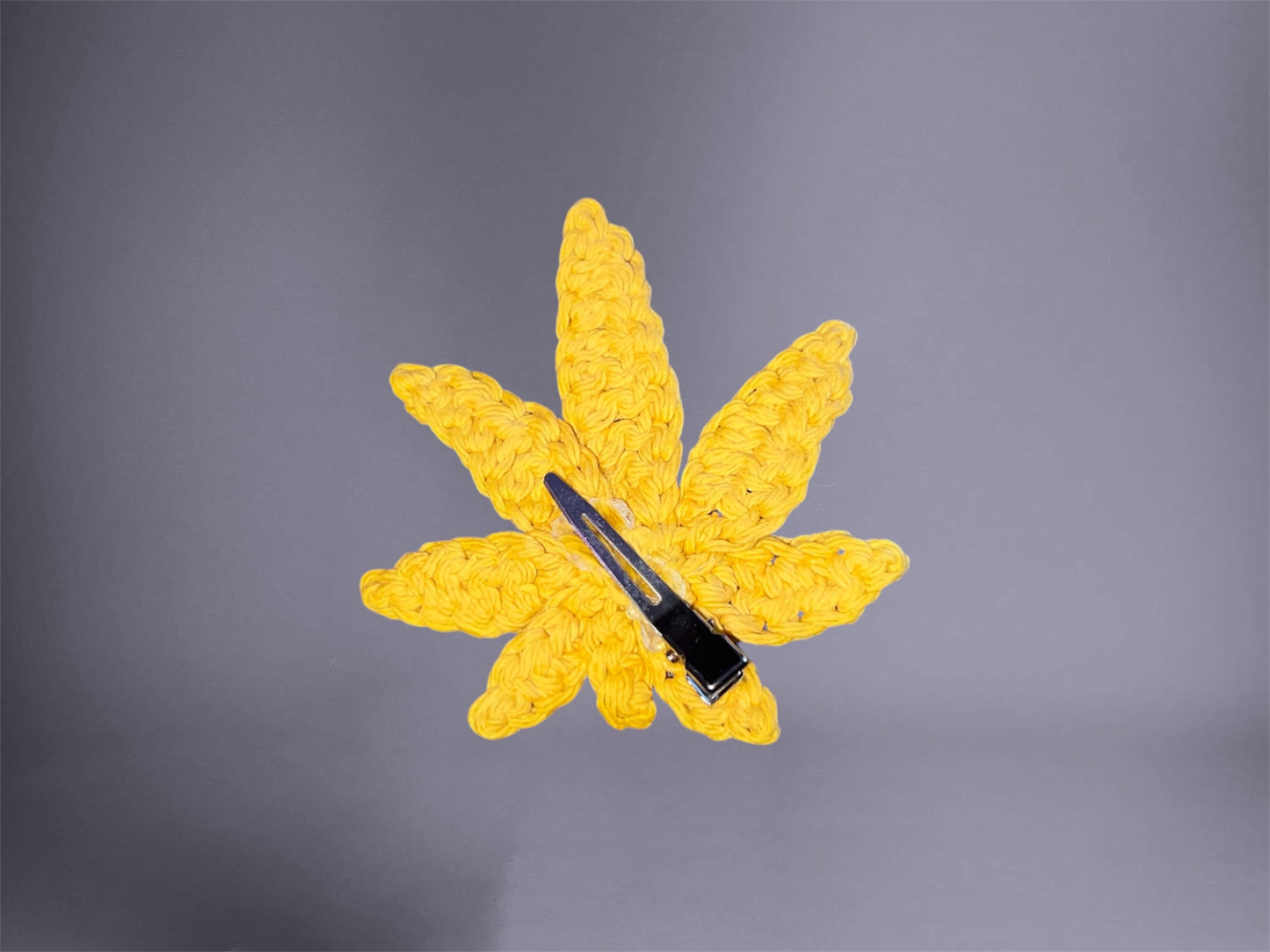 Yellow Leaf 420 Crochet Clip Accessory