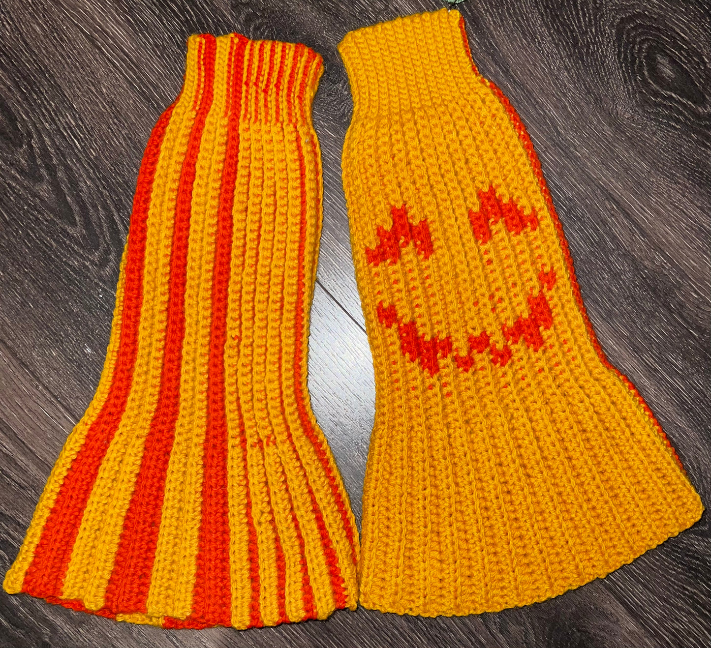 Reversible Pumpkin Leg Warmers