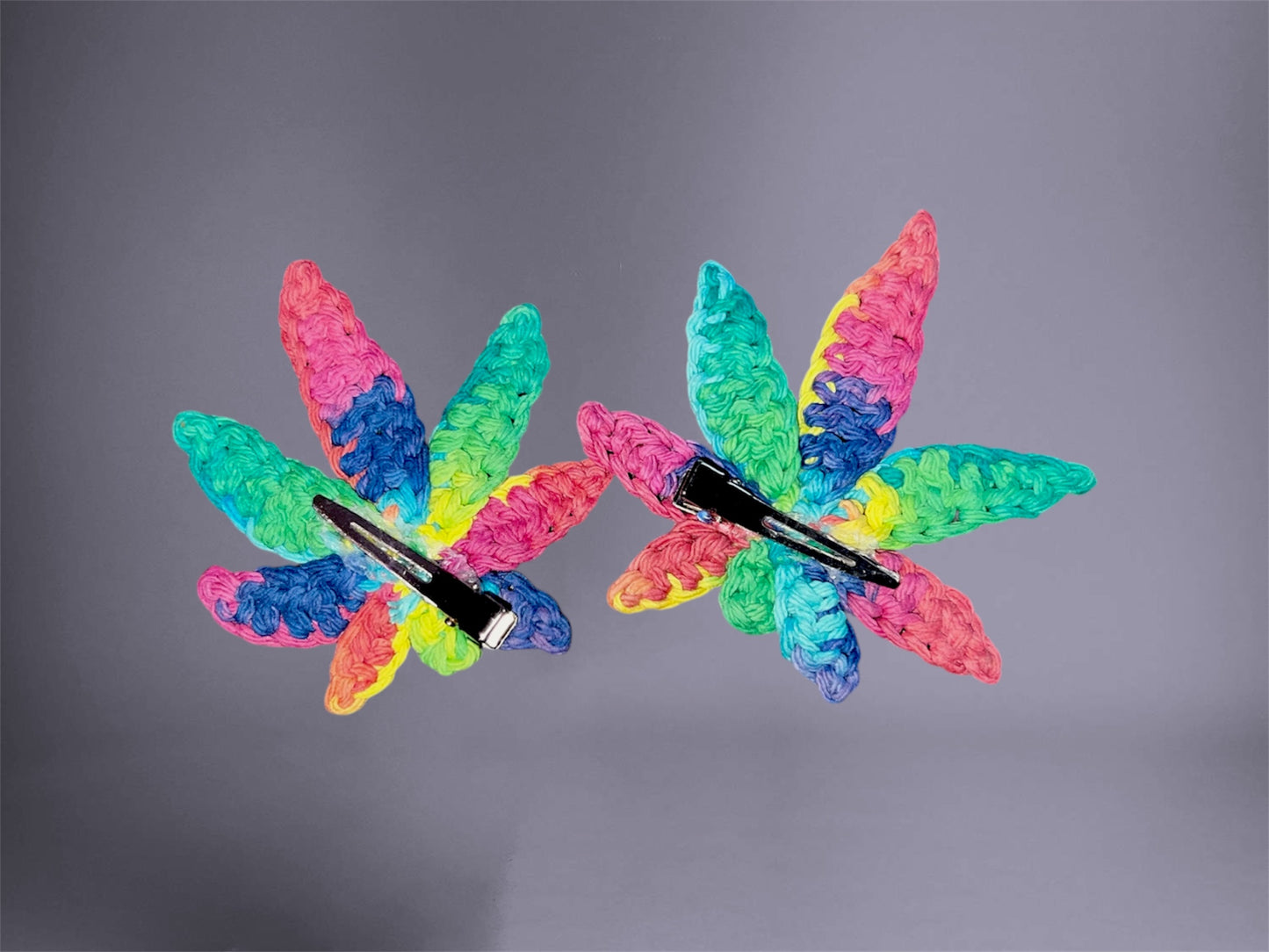 Rainbow Leaf 420 Crochet Clip Accessory