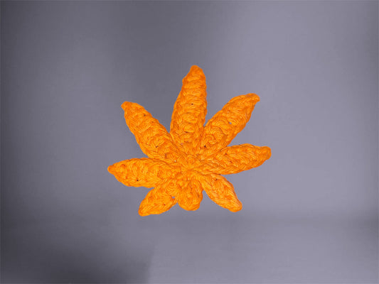 Orange Leaf 420 Crochet Clip Accessory