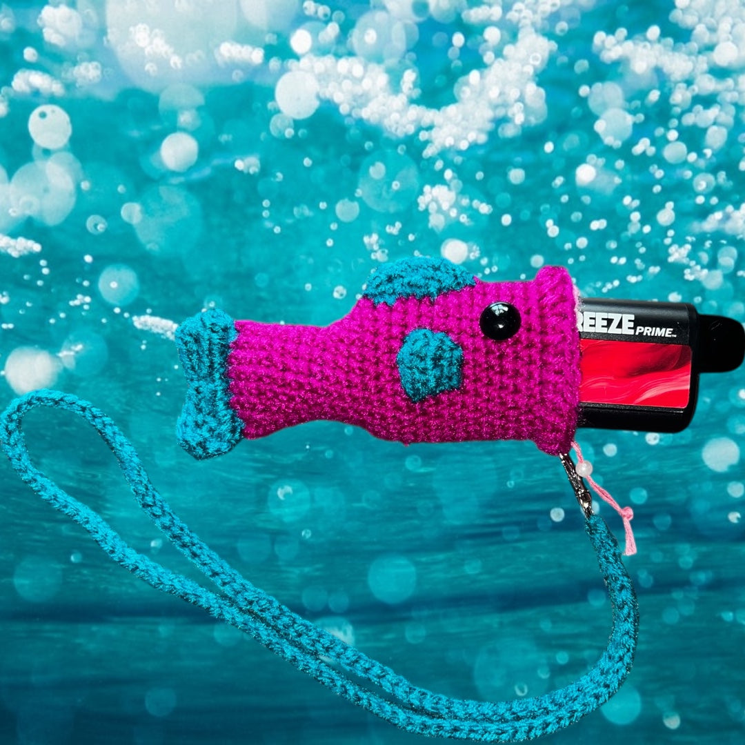 Large Mouth Puff Puff Bass Vape or Air Pod Holder with Lanyard