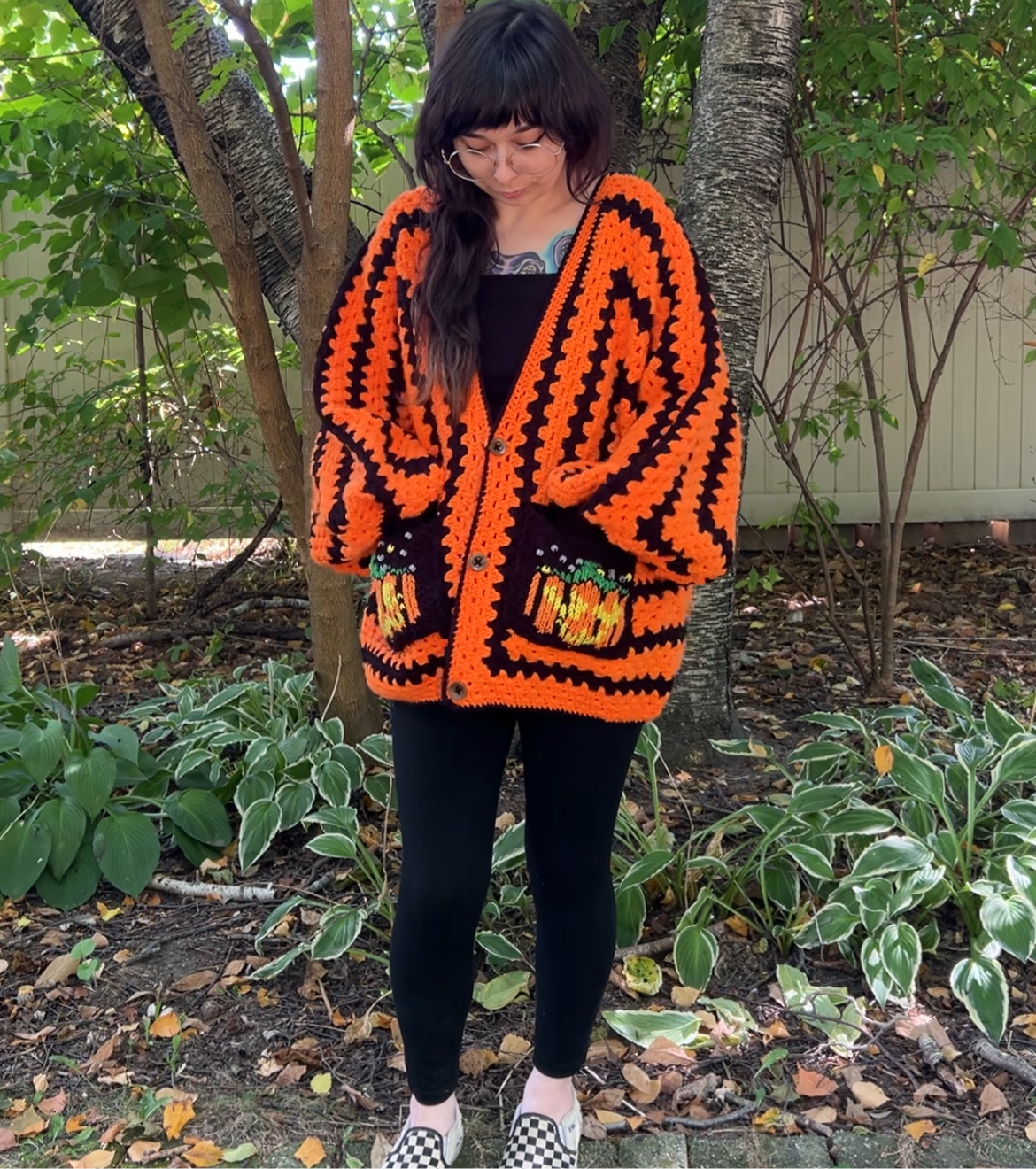 Pumpkin Hexagon Cardigan with Lined Pockets & Thumb-holes!