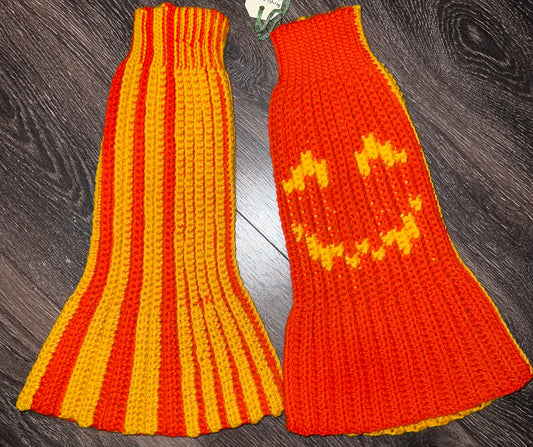 Reversible Pumpkin Leg Warmers