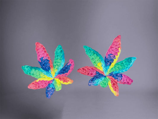 Rainbow Leaf 420 Crochet Clip Accessory
