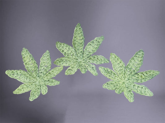 Light Green Leaf 420 Crochet Clip Accessory
