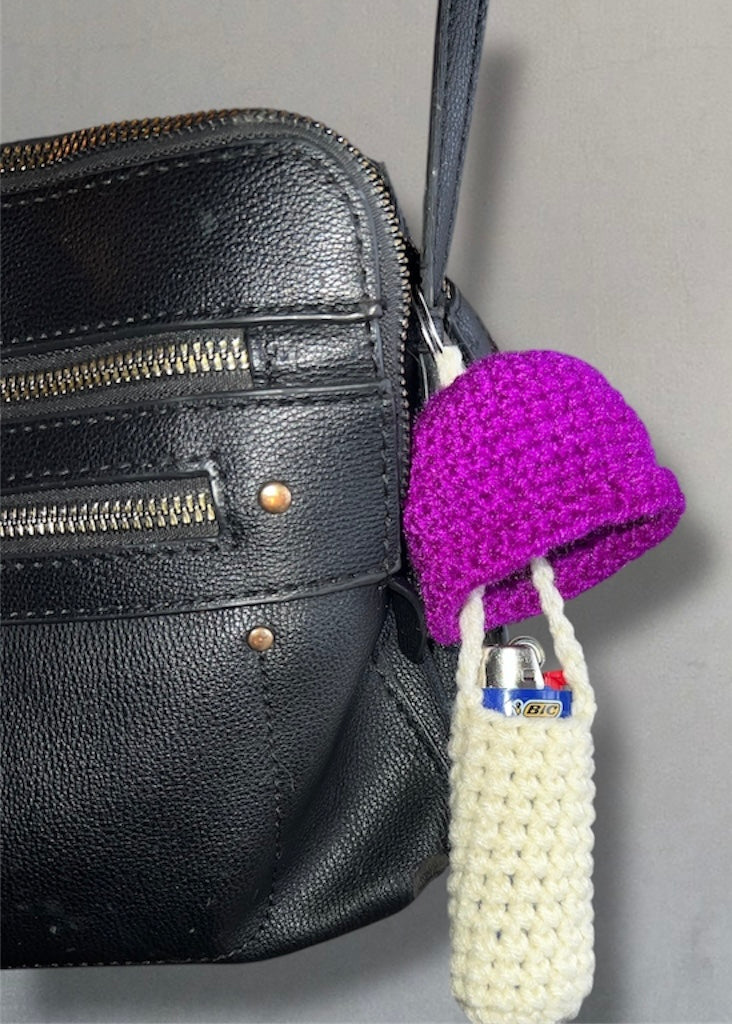 Crochet Mushroom Pocket Keychain
