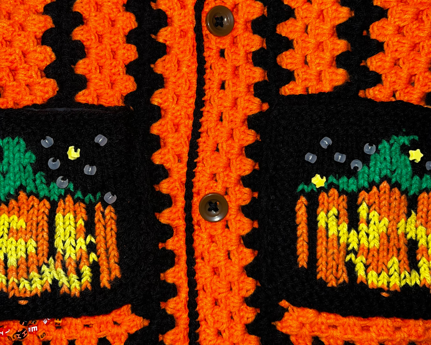 Pumpkin Hexagon Cardigan with Lined Pockets & Thumb-holes!