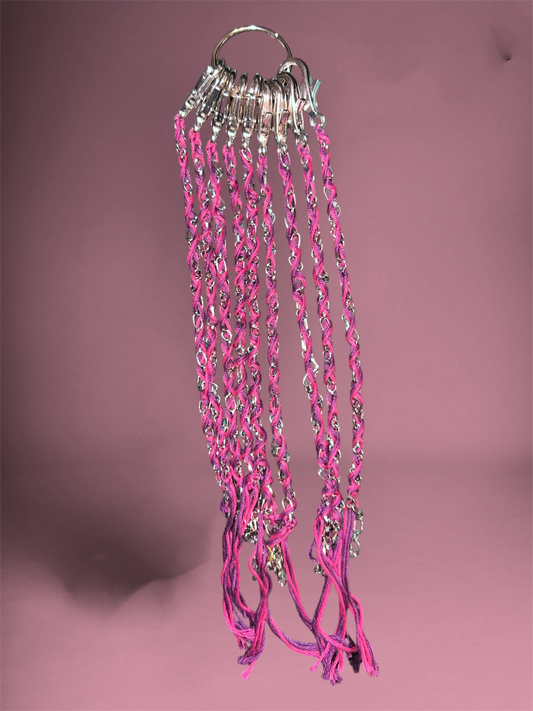 Pink Dominant Chain & Thread Bracelets