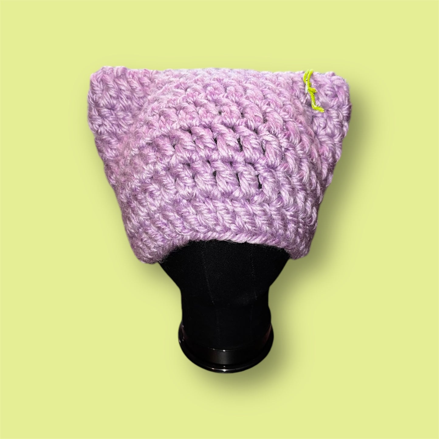 Chunky Purple Crochet Cat Hat