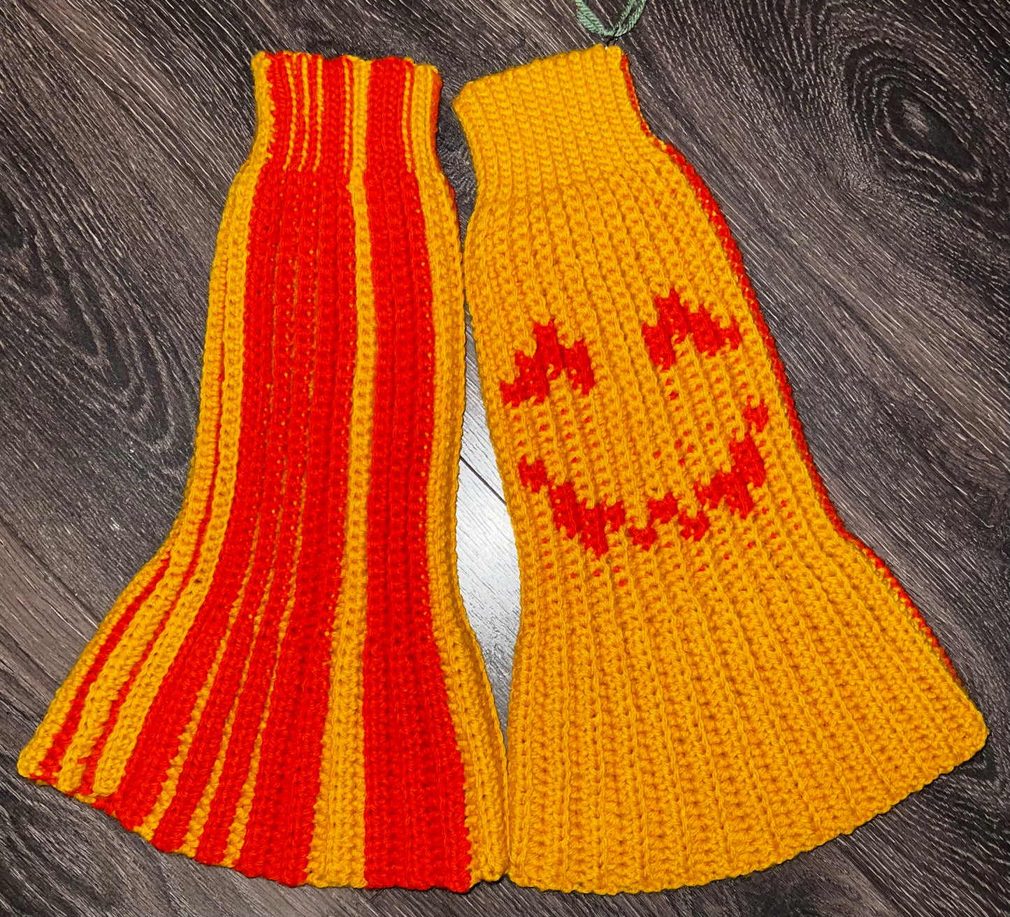 Reversible Pumpkin Leg Warmers