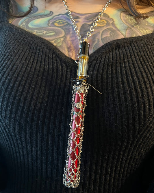 Chainmail Vape Holder with Lanyard for Standard Ooze Pen