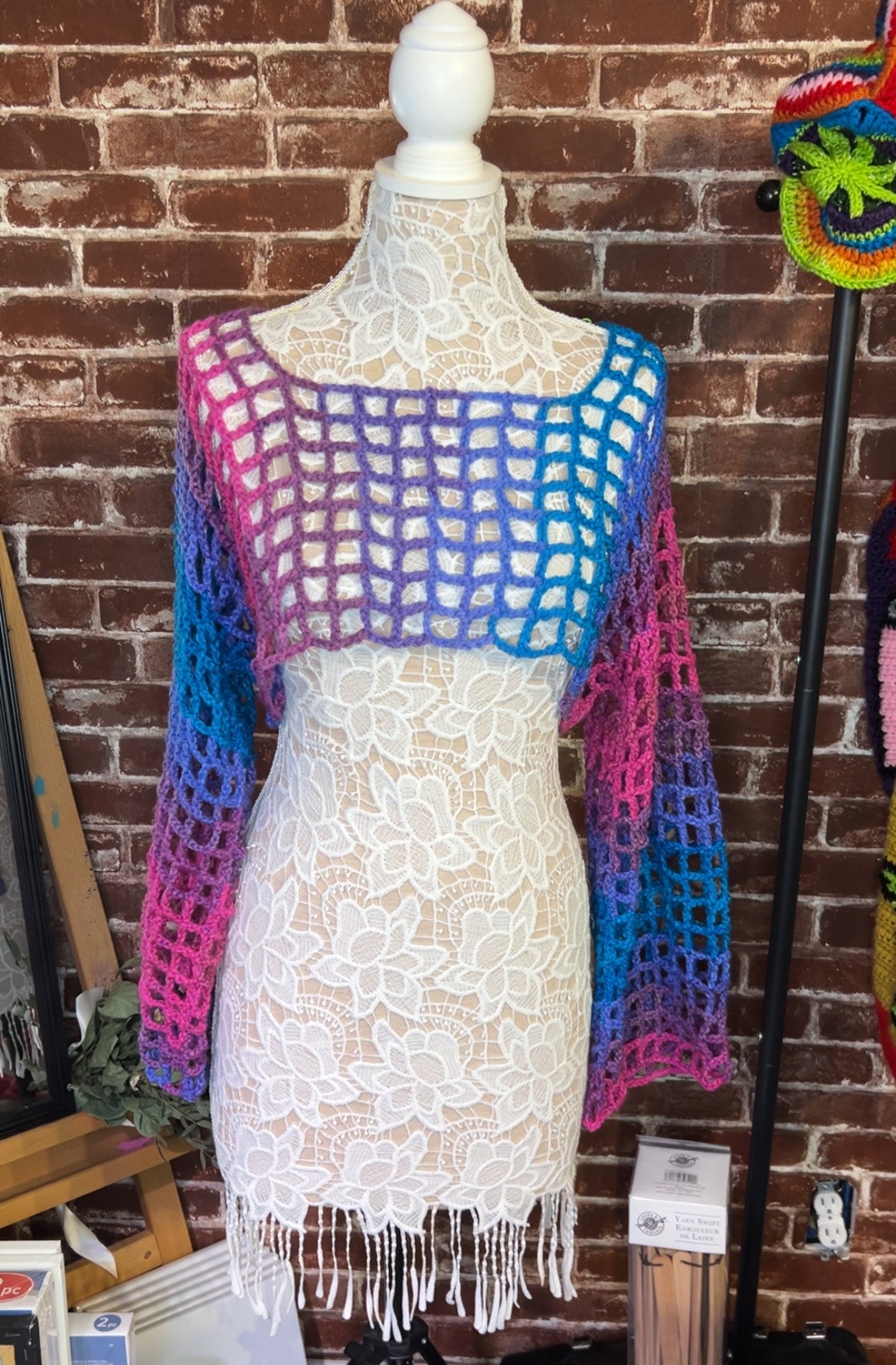 Not Your Unicorn! Bi Pride Crochet Set with Shrug Skort & Leg Warmers