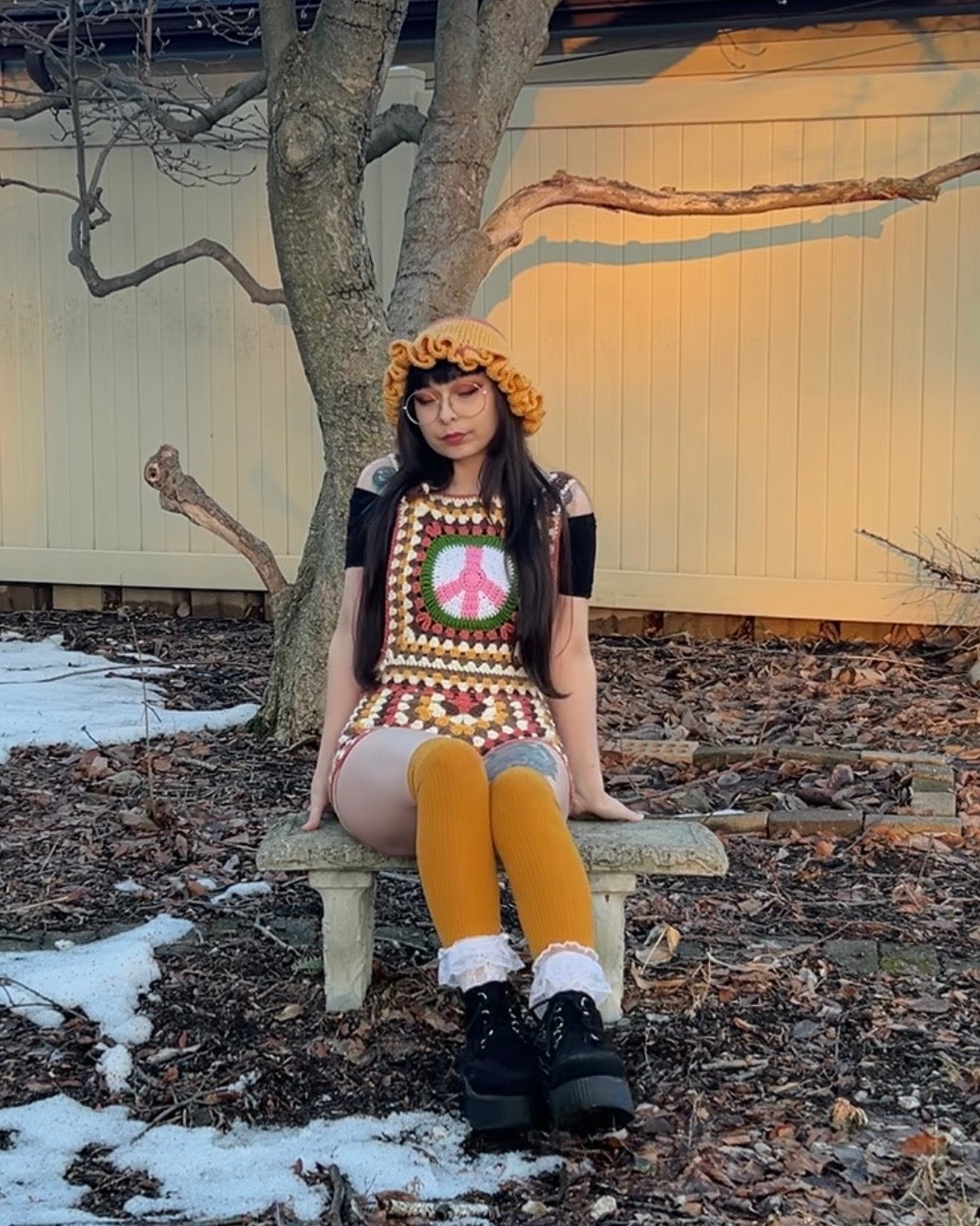 Peace Over All Overalls + Matching Bucket Hat Set