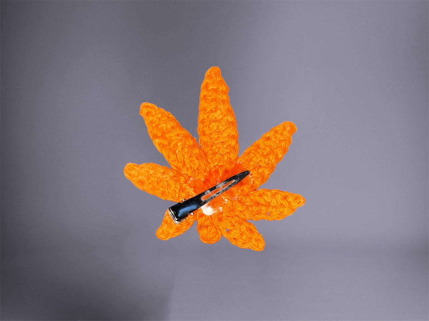 Orange Leaf 420 Crochet Clip Accessory