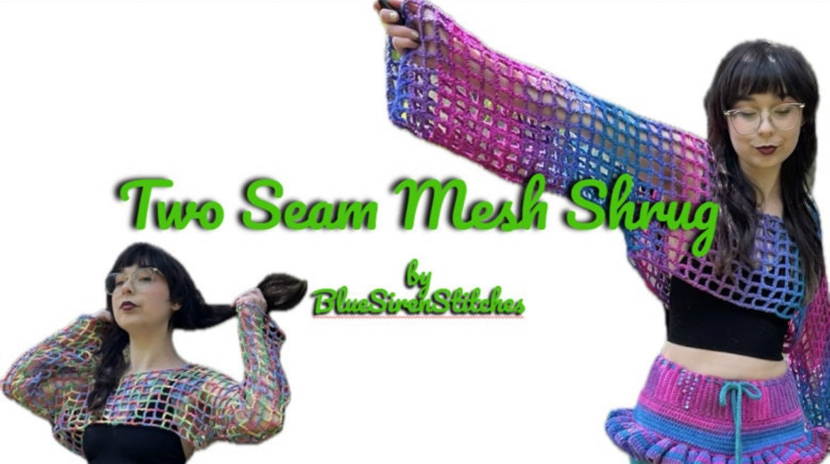 Two Seam Mesh Shrug PDF PATTERN